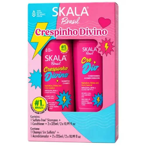 مجموعة إسكالا للعناية بالشعر الكيرلي للأطفال  SKALA Crespinho Divino Kit – شامبو + بلسم (2 × 325ml)