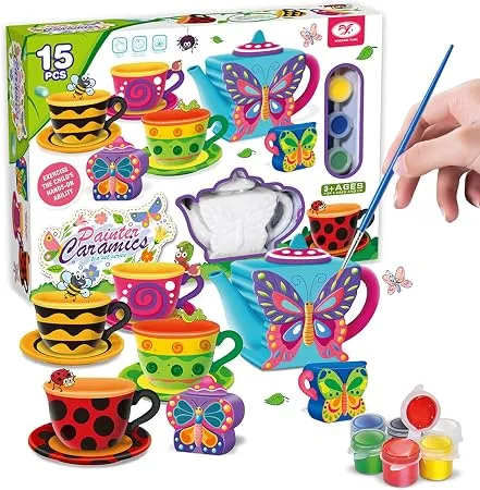 مجموعة تلوين طقم شاي سيراميك للأطفال - Painter Ceramics Tea Set Series