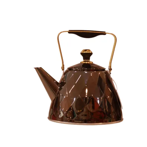 إبريق شاي ستانلس ستيل مضلع بلون فضي غامق مع مصفاة من فيكالينا - 2.0 لتر (Vicalina Stainless Steel Tea Kettle VL-LX15)