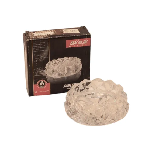 منفضة سجائر زجاجية بتصميم كريستالي فاخر من BX (BX Glass Ashtray)