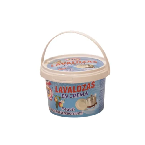 معجون كريم غسيل الأواني والمواعين برائحة الخوخ (Lavalozas En Crema) – قتال قوي للدهون ولمعان ممتاز للأواني