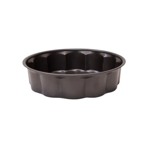 قالب كيك وتارت دائري مموج غير لاصق بطلاء كربوني الداكن (Non-Stick Fluted Cake & Tart Pan)
