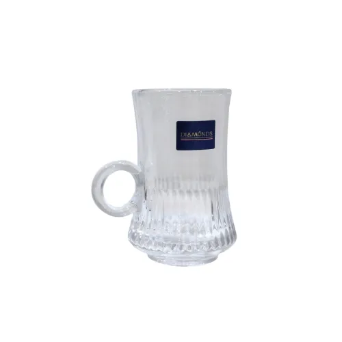 طقم كاسات زجاجية 6 قطع مع مقابض Diamonds Glassware