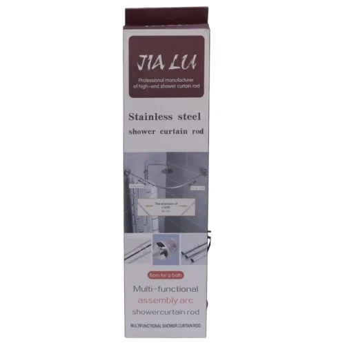 عامود ستارة حمام زاوية منحني قابل للتعديل ستانلس ستيل من جيا لو - JIA LU Multi-Functional Assembly Arc Shower Curtain Rod (طول 90 - 130 سم)