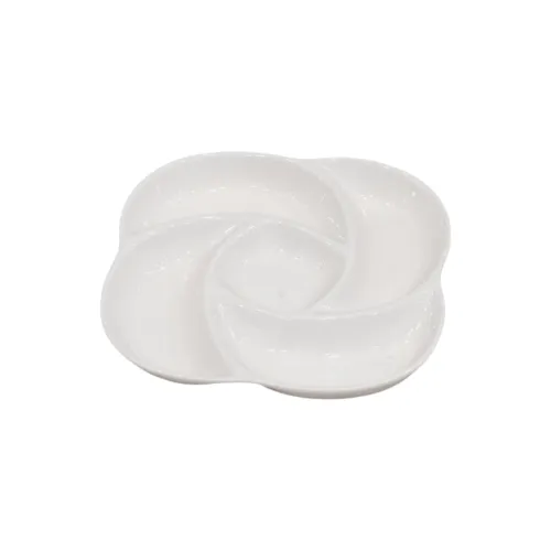طبق تقديم سيراميك مقسم 5 أقسام بتصميم حلزوني (19 سم)